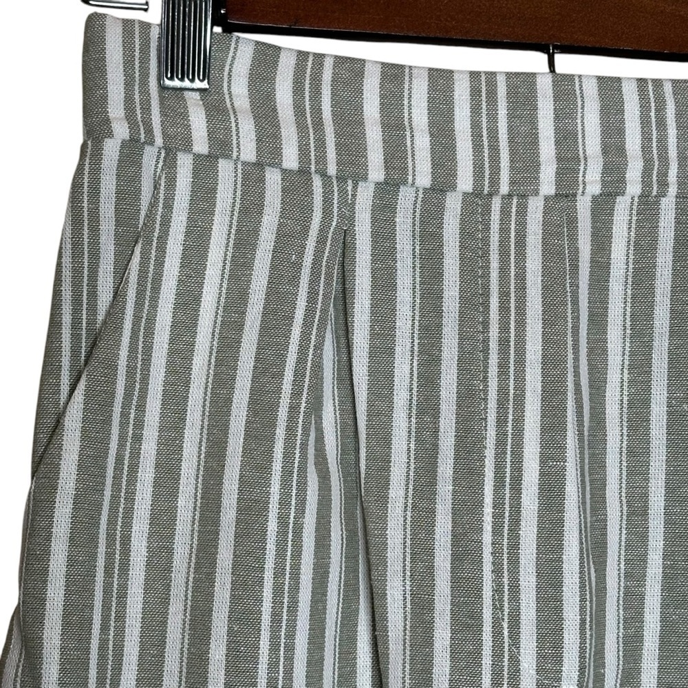 Altar’d State Stripe Shorts Linen Blend Pockets Mint Women’s Size Small New - Picture 3 of 9